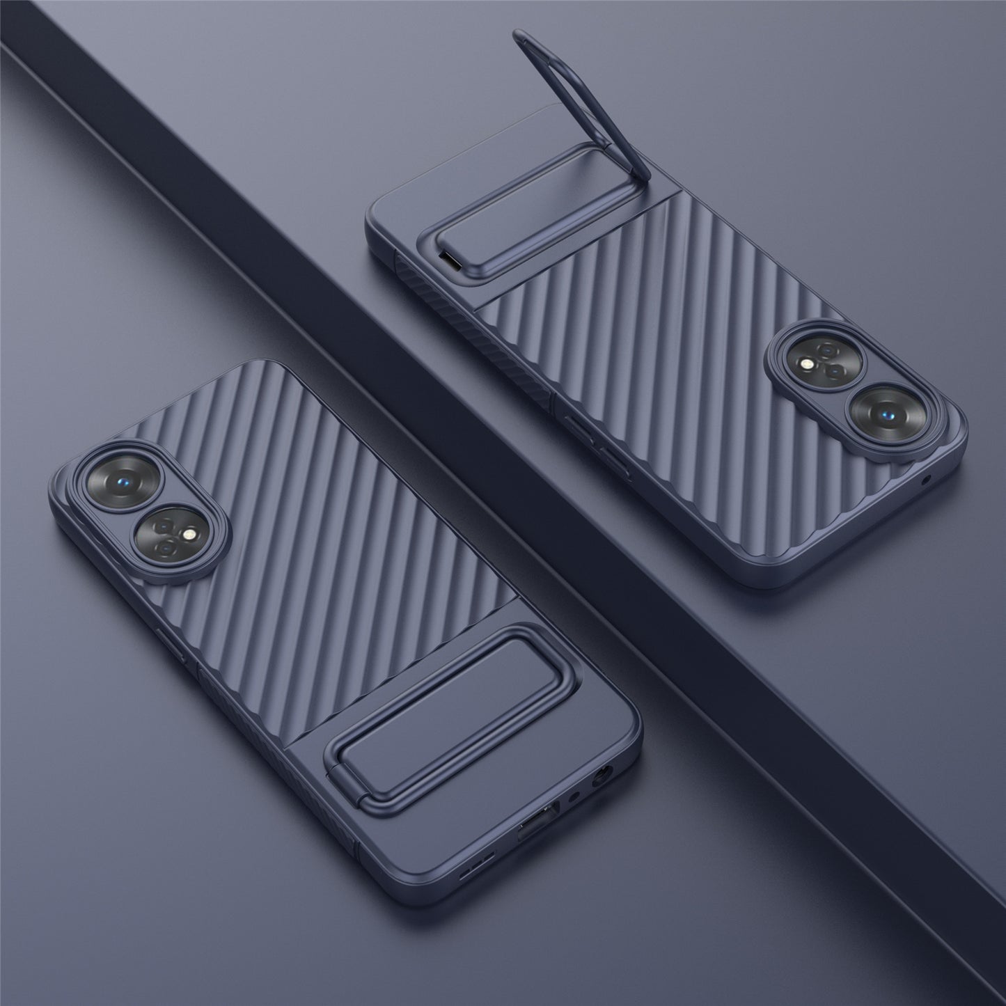 TPU Phone Cover for Oppo Reno8 T 4G , Kickstand Phone Back Protector Anti-dust Phone Case