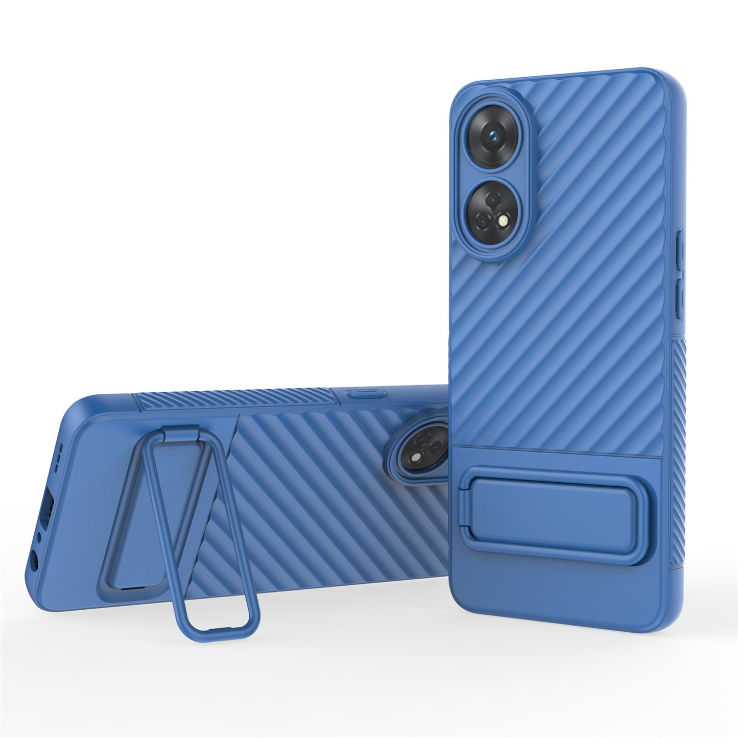 TPU Phone Cover for Oppo Reno8 T 4G , Kickstand Phone Back Protector Anti-dust Phone Case