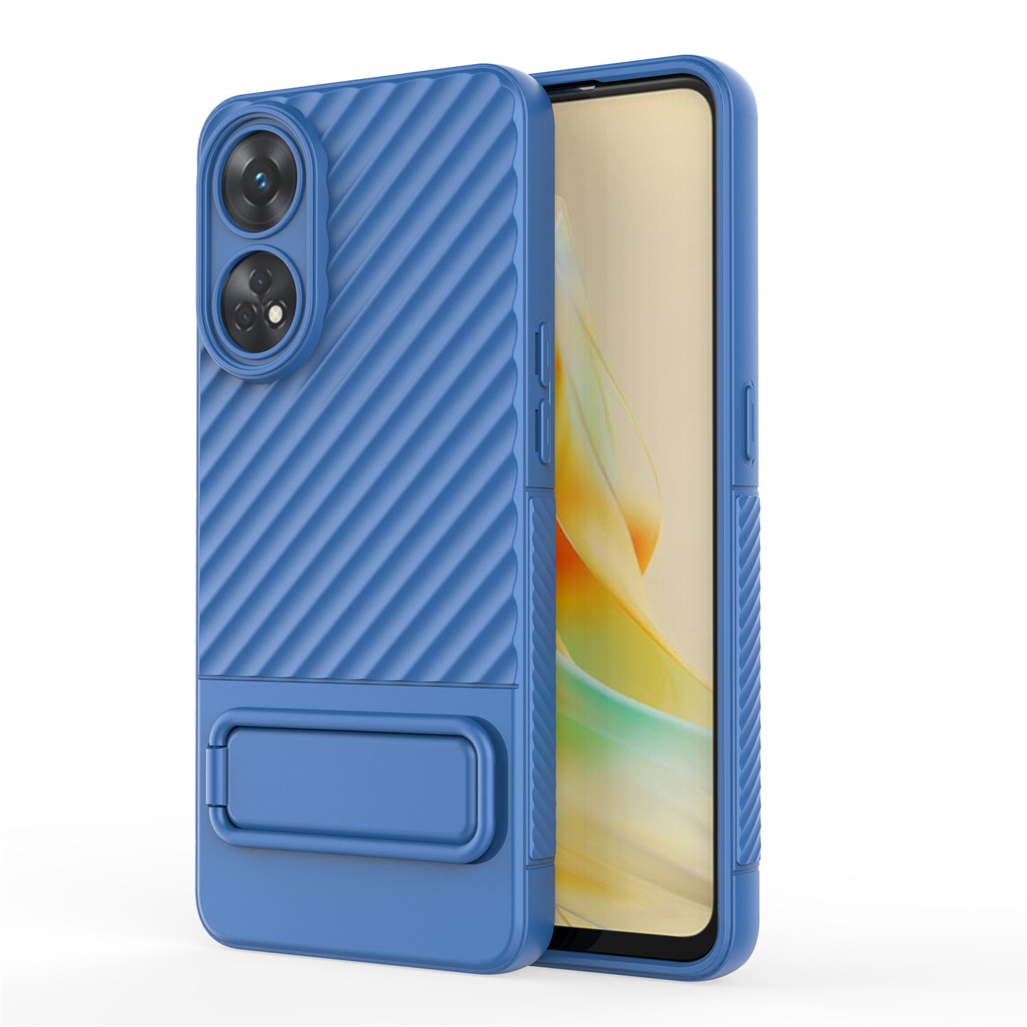 TPU Phone Cover for Oppo Reno8 T 4G , Kickstand Phone Back Protector Anti-dust Phone Case