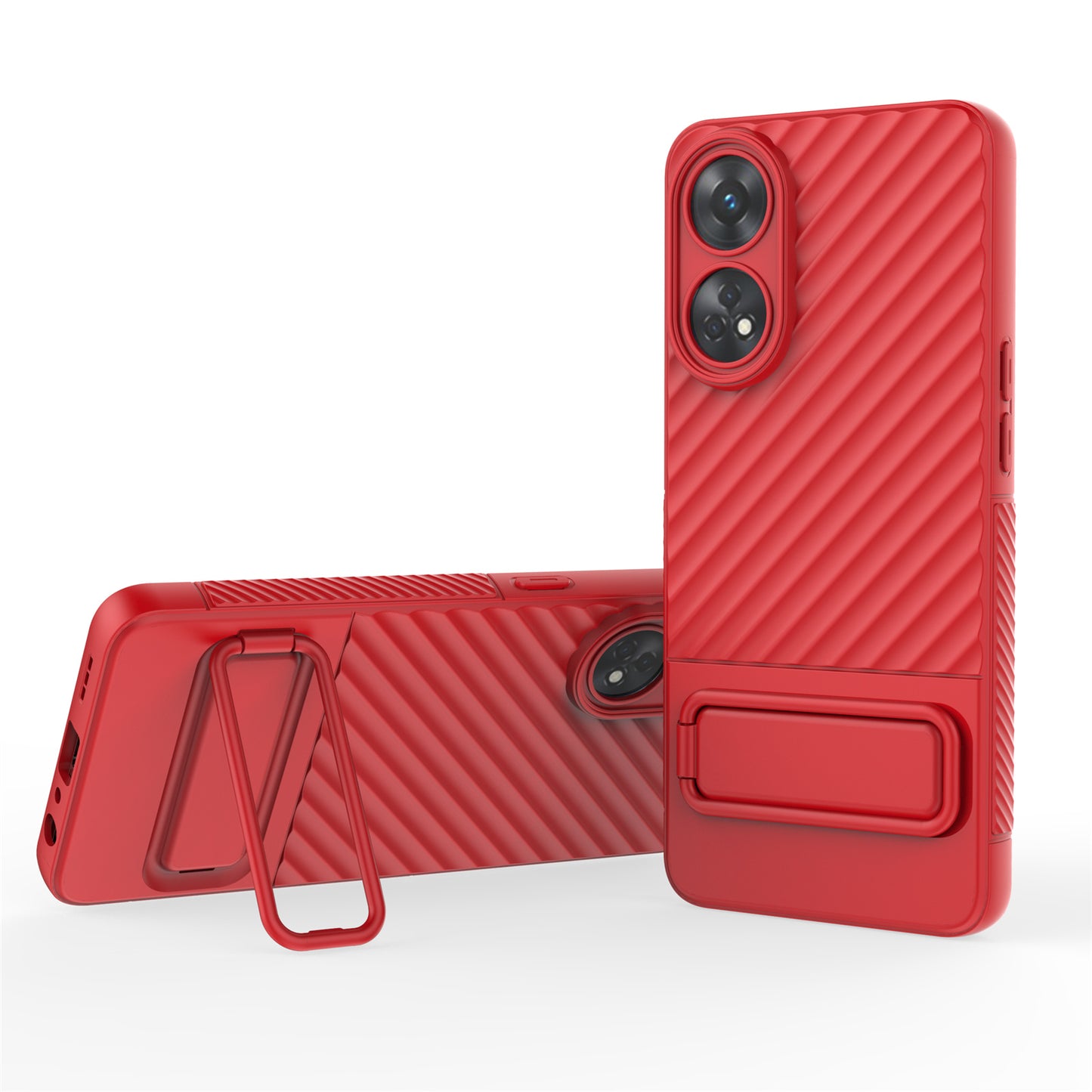 TPU Phone Cover for Oppo Reno8 T 4G , Kickstand Phone Back Protector Anti-dust Phone Case