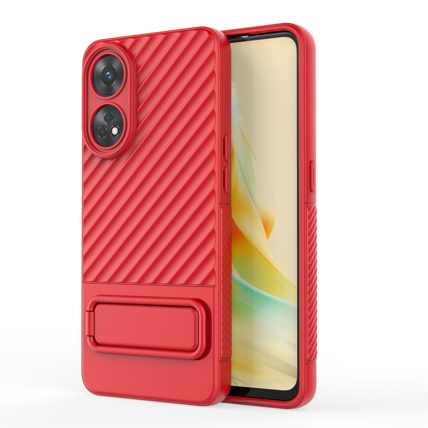 TPU Phone Cover for Oppo Reno8 T 4G , Kickstand Phone Back Protector Anti-dust Phone Case