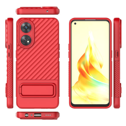 TPU Phone Cover for Oppo Reno8 T 4G , Kickstand Phone Back Protector Anti-dust Phone Case