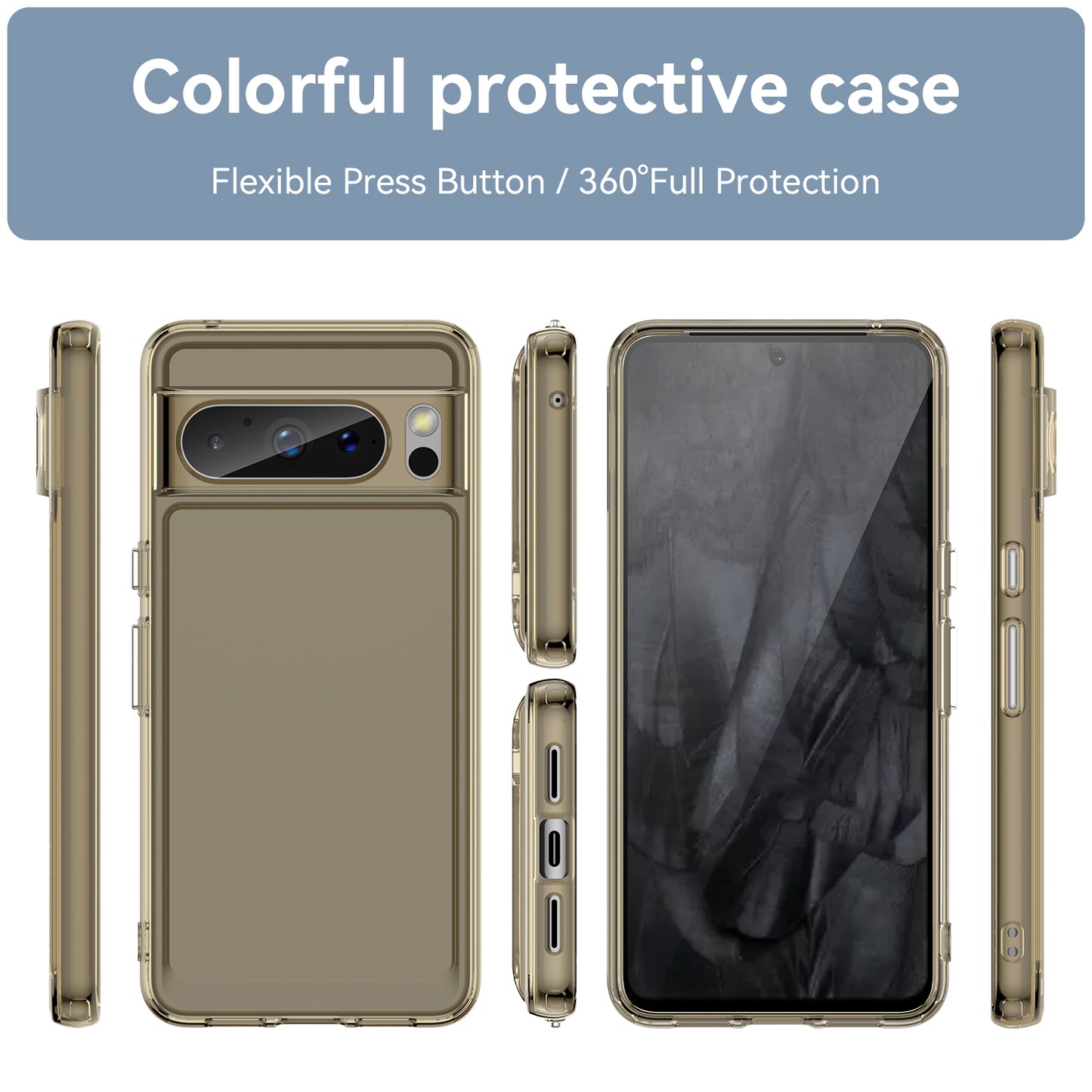 For Google Pixel 8 Pro Candy Series Anti-fall Air Cushions TPU Phone Case Back Protector Clear Cover