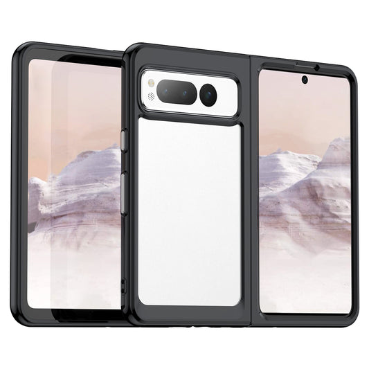 For Google Pixel Fold Clear Back Case Anti-Scratch TPU+Acrylic Phone Cover