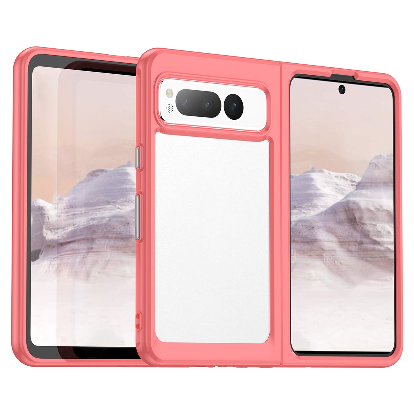 For Google Pixel Fold Clear Back Case Anti-Scratch TPU+Acrylic Phone Cover
