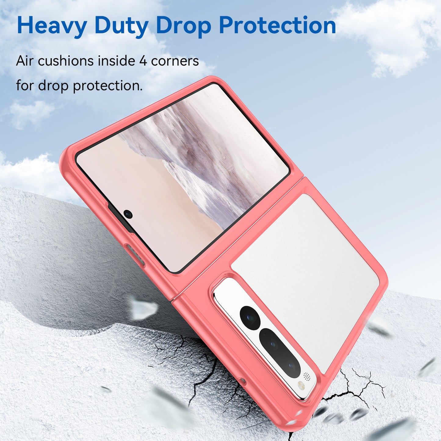 For Google Pixel Fold Clear Back Case Anti-Scratch TPU+Acrylic Phone Cover