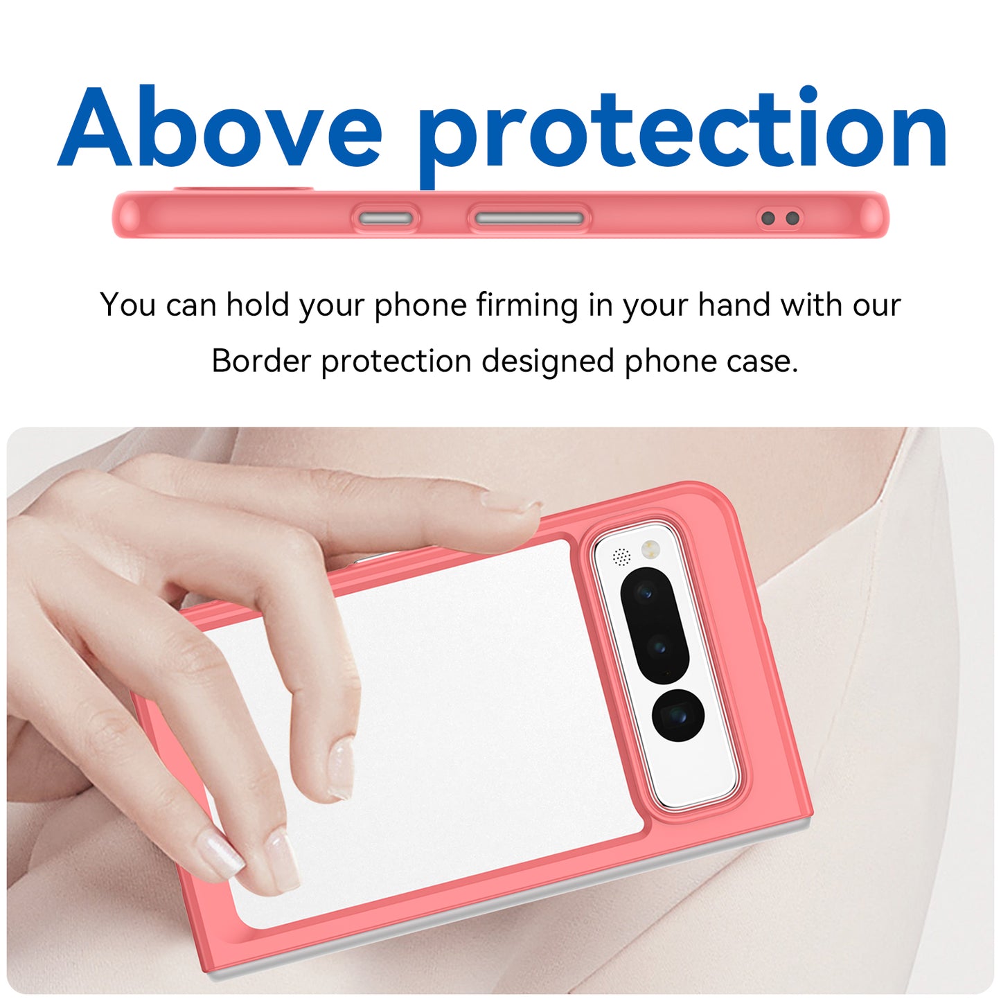 For Google Pixel Fold Clear Back Case Anti-Scratch TPU+Acrylic Phone Cover