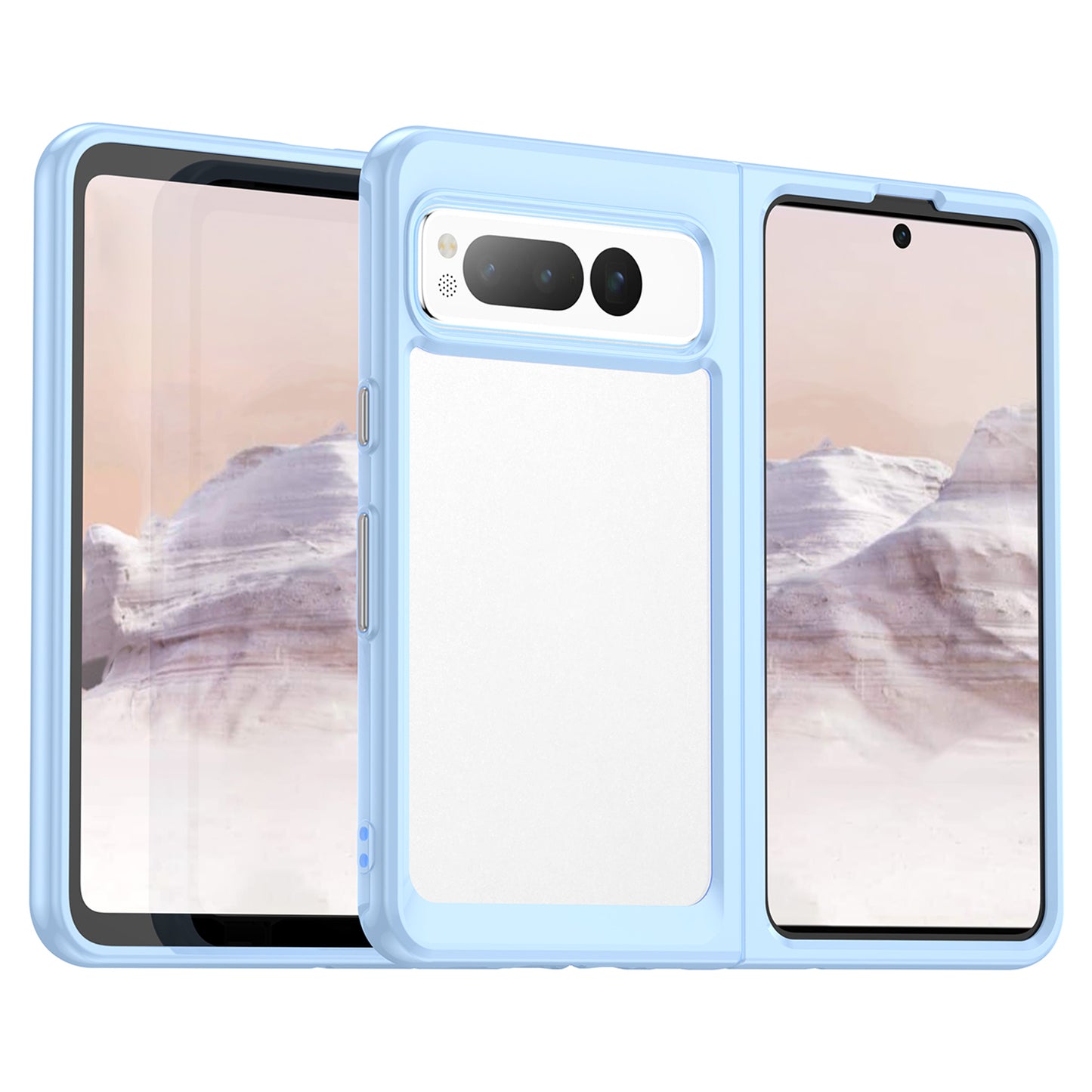 For Google Pixel Fold Clear Back Case Anti-Scratch TPU+Acrylic Phone Cover