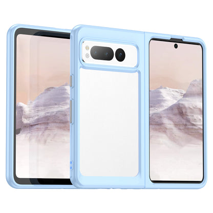 For Google Pixel Fold Clear Back Case Anti-Scratch TPU+Acrylic Phone Cover