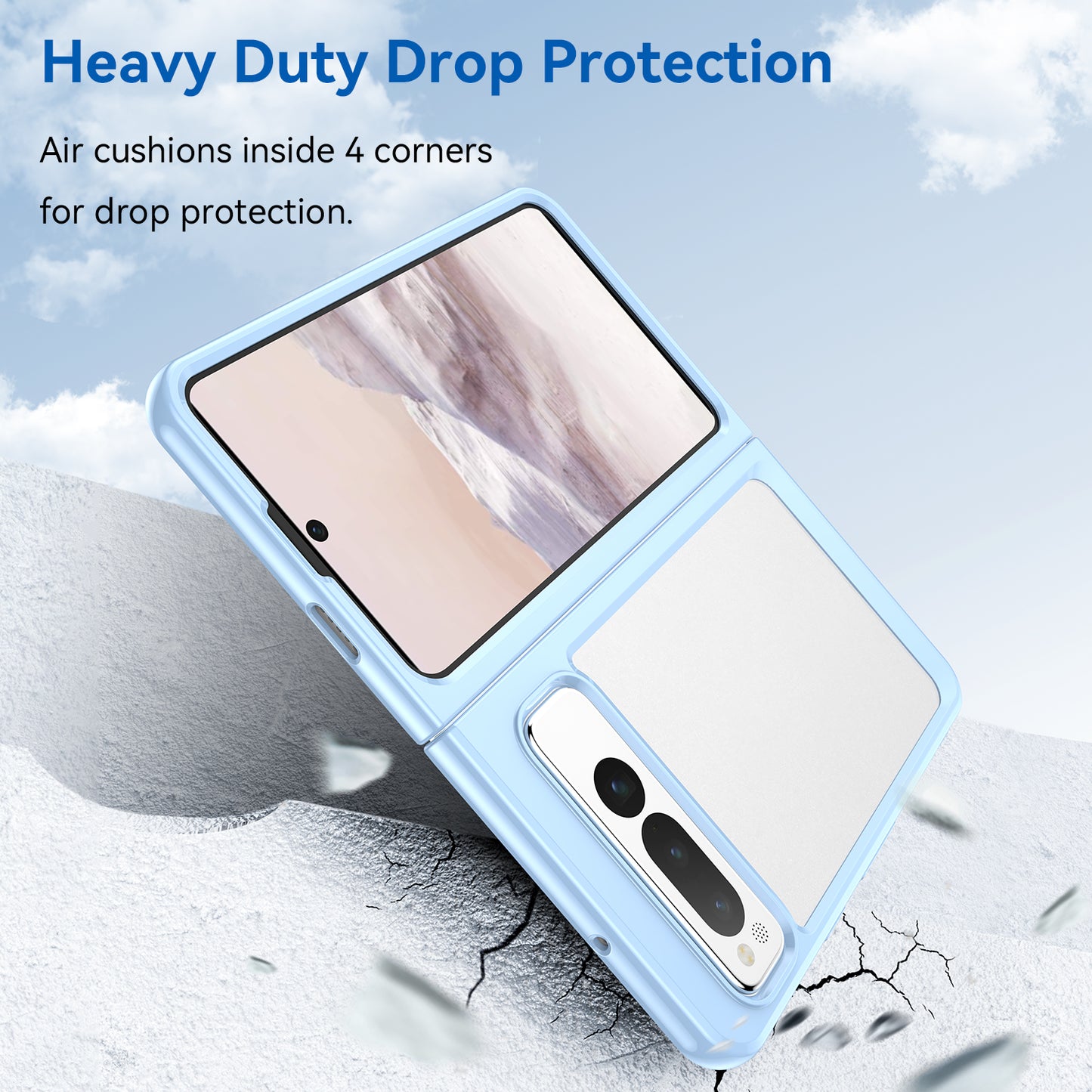 For Google Pixel Fold Clear Back Case Anti-Scratch TPU+Acrylic Phone Cover