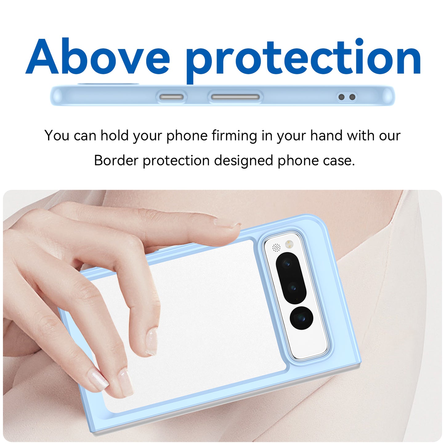 For Google Pixel Fold Clear Back Case Anti-Scratch TPU+Acrylic Phone Cover