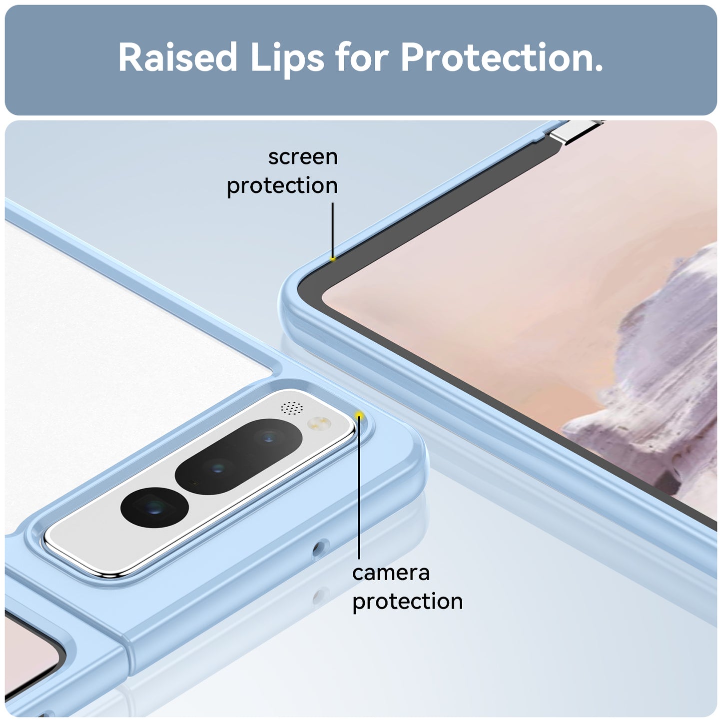 For Google Pixel Fold Clear Back Case Anti-Scratch TPU+Acrylic Phone Cover