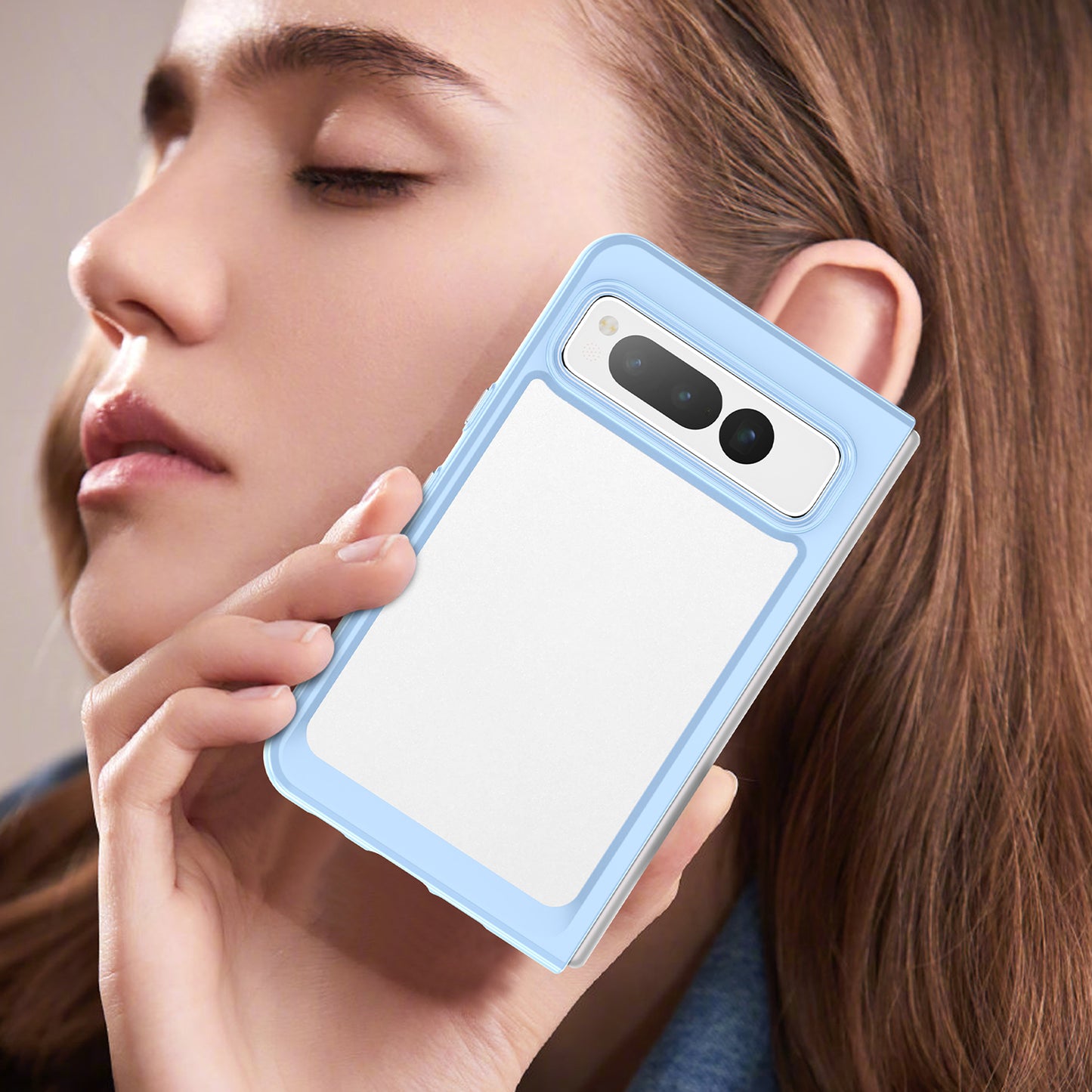 For Google Pixel Fold Clear Back Case Anti-Scratch TPU+Acrylic Phone Cover