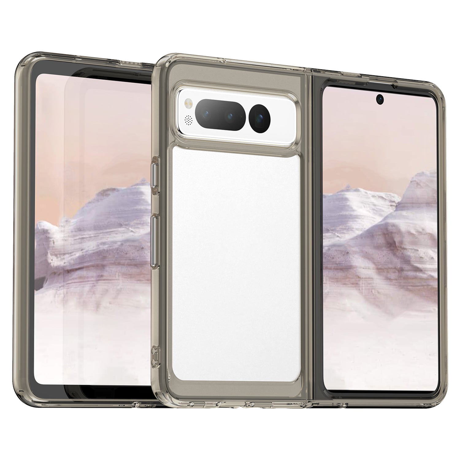 For Google Pixel Fold Clear Back Case Anti-Scratch TPU+Acrylic Phone Cover
