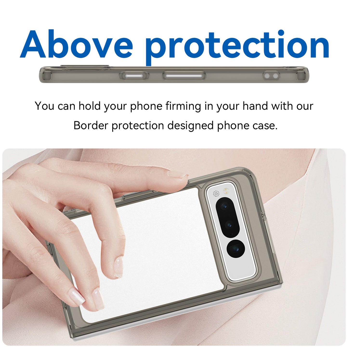 For Google Pixel Fold Clear Back Case Anti-Scratch TPU+Acrylic Phone Cover