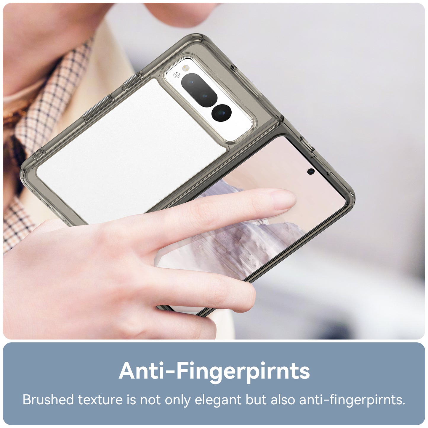 For Google Pixel Fold Clear Back Case Anti-Scratch TPU+Acrylic Phone Cover