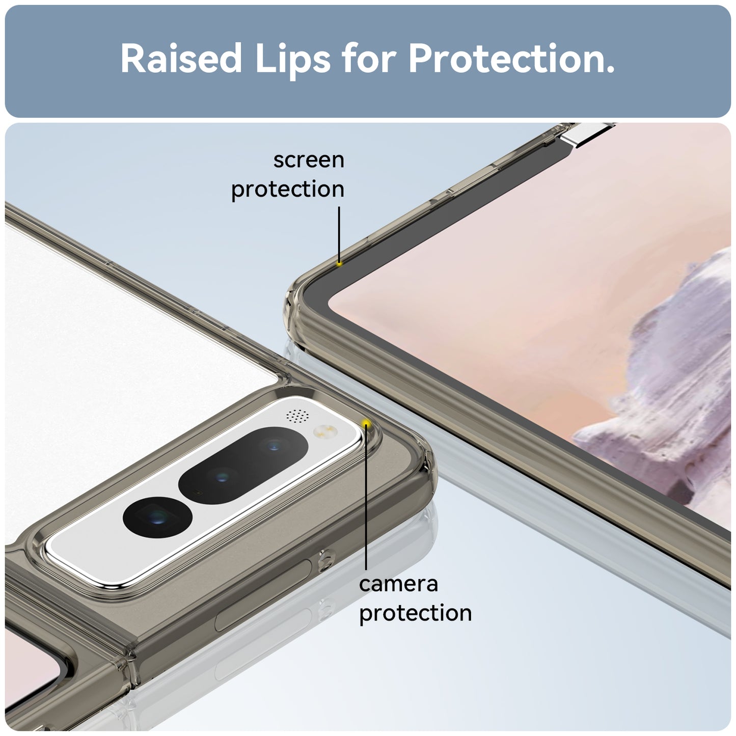 For Google Pixel Fold Clear Back Case Anti-Scratch TPU+Acrylic Phone Cover