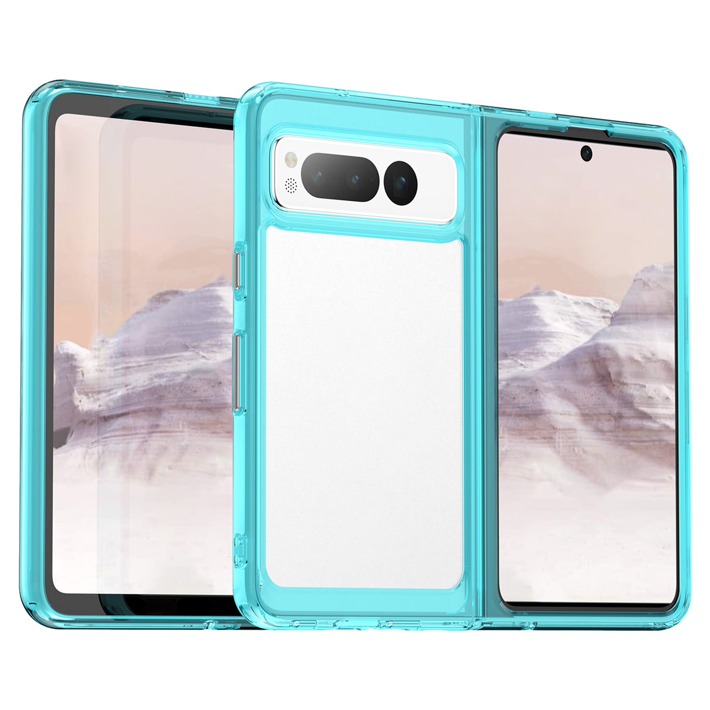 For Google Pixel Fold Clear Back Case Anti-Scratch TPU+Acrylic Phone Cover