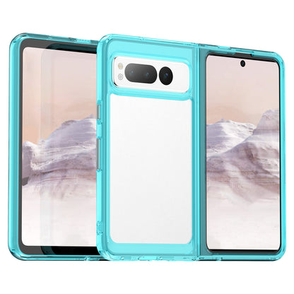 For Google Pixel Fold Clear Back Case Anti-Scratch TPU+Acrylic Phone Cover