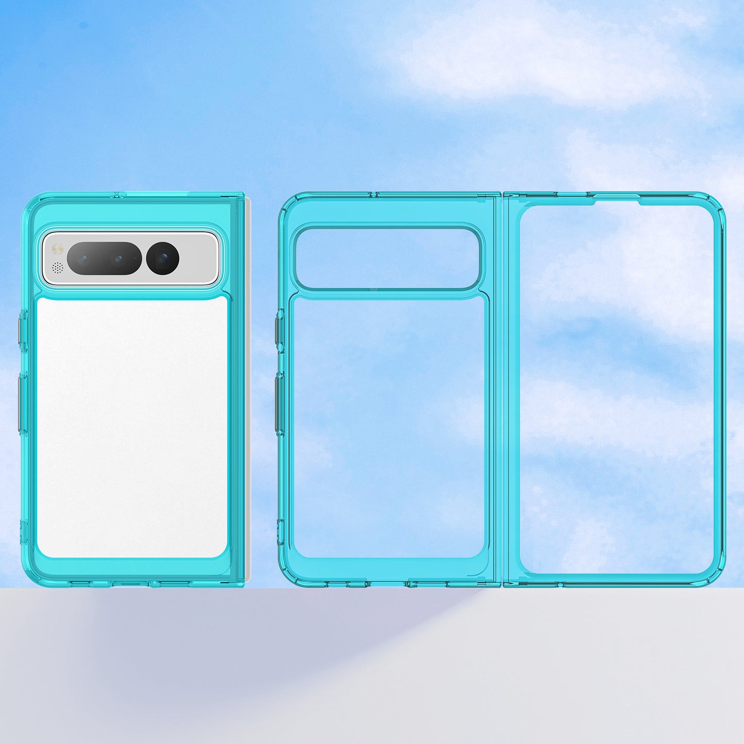 For Google Pixel Fold Clear Back Case Anti-Scratch TPU+Acrylic Phone Cover