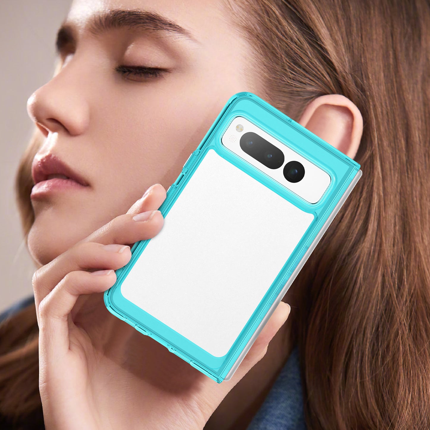 For Google Pixel Fold Clear Back Case Anti-Scratch TPU+Acrylic Phone Cover