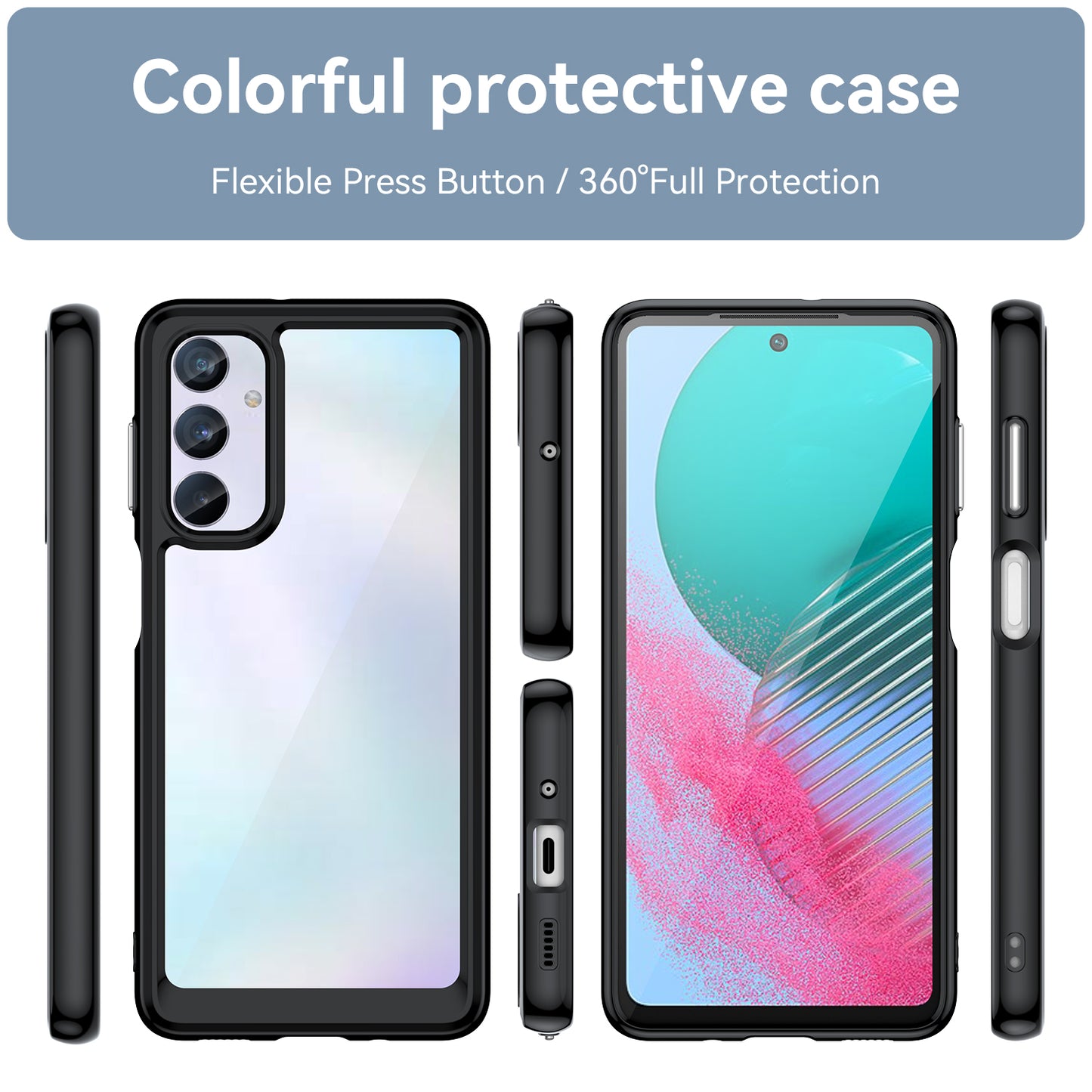 For Samsung Galaxy M54 5G / F54 5G TPU+Acrylic Back Phone Cover Clear Protective Case