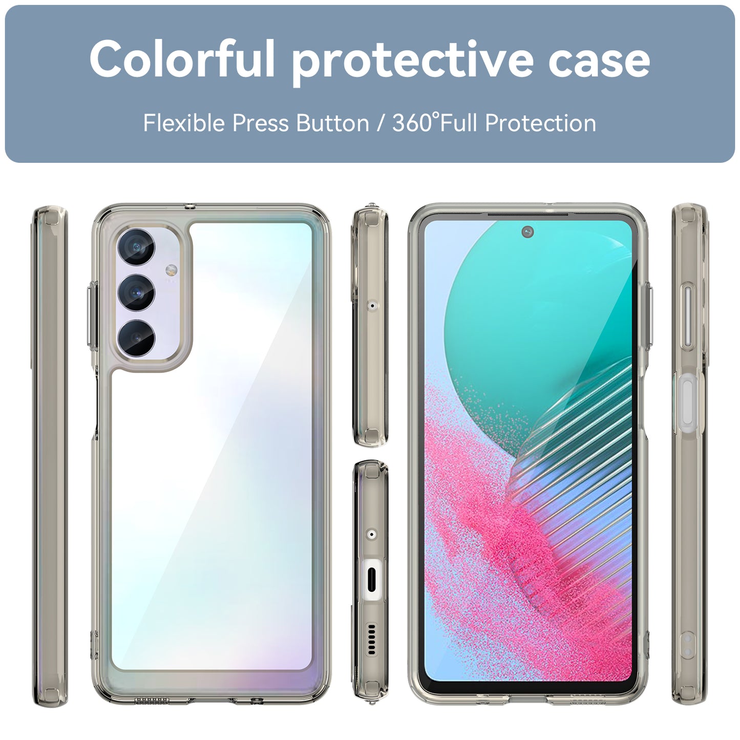 For Samsung Galaxy M54 5G / F54 5G TPU+Acrylic Back Phone Cover Clear Protective Case