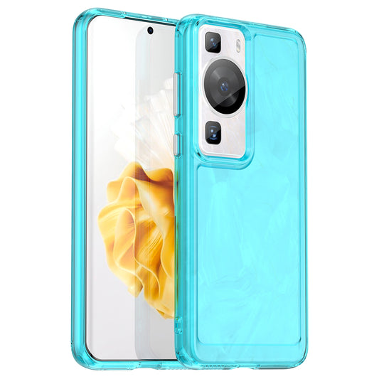 For Huawei P60 / P60 Pro Candy Series Anti-fall Air Cushions Clear TPU Phone Case Back Protector Cover