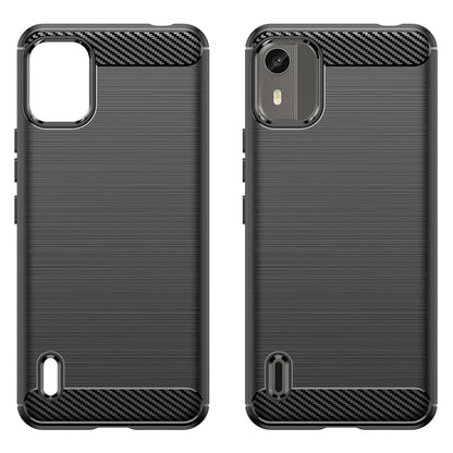 Carbon Fiber Texture Phone Cover for Nokia C12 4G / C12 Pro / C12 Plus Phone Case Phone TPU Brushed Shell