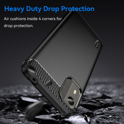 Carbon Fiber Texture Phone Cover for Nokia C12 4G / C12 Pro / C12 Plus Phone Case Phone TPU Brushed Shell
