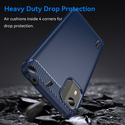 Carbon Fiber Texture Phone Cover for Nokia C12 4G / C12 Pro / C12 Plus Phone Case Phone TPU Brushed Shell