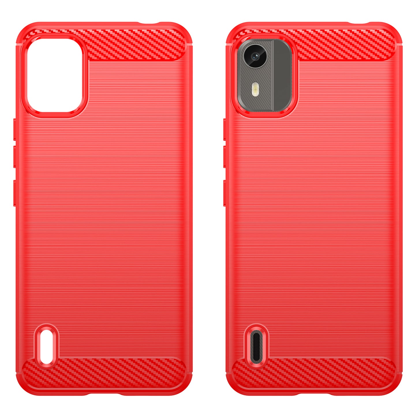 Carbon Fiber Texture Phone Cover for Nokia C12 4G / C12 Pro / C12 Plus Phone Case Phone TPU Brushed Shell