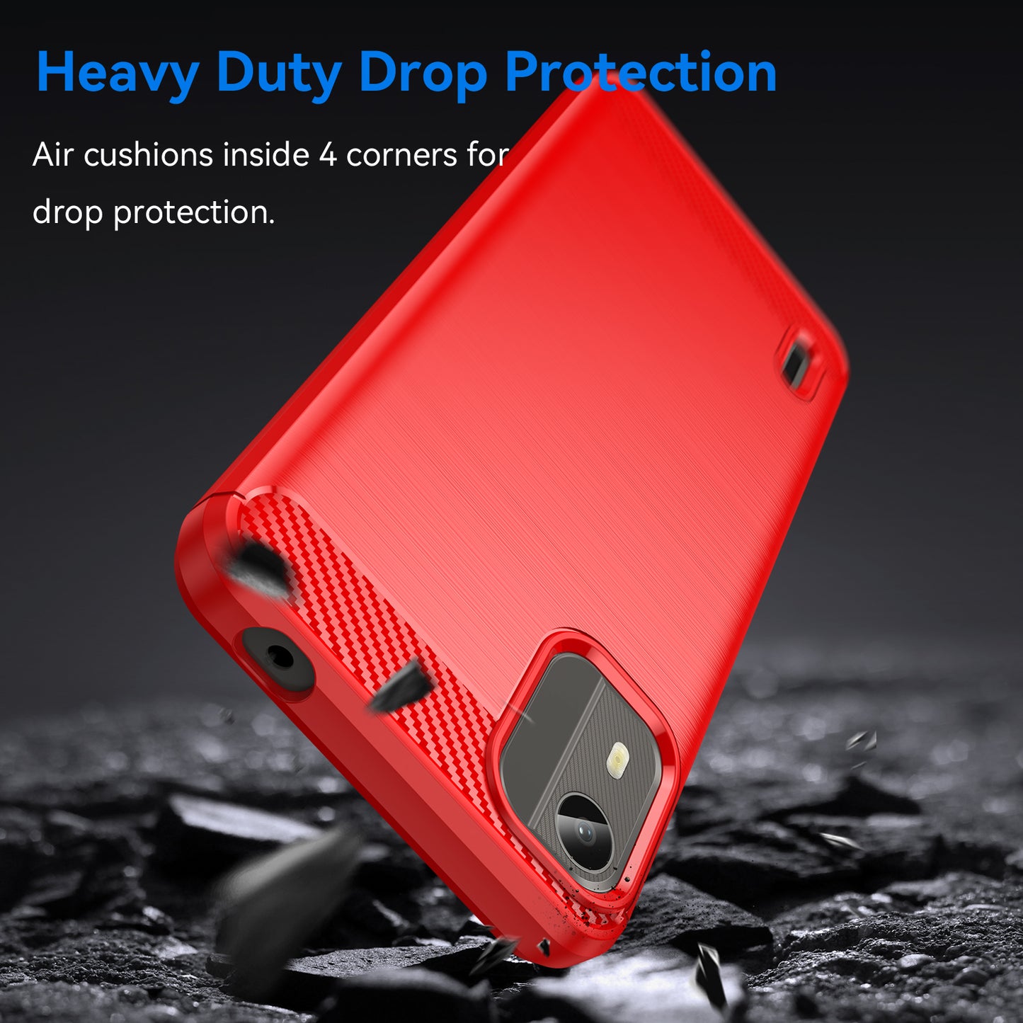 Carbon Fiber Texture Phone Cover for Nokia C12 4G / C12 Pro / C12 Plus Phone Case Phone TPU Brushed Shell