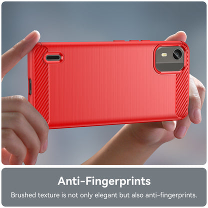 Carbon Fiber Texture Phone Cover for Nokia C12 4G / C12 Pro / C12 Plus Phone Case Phone TPU Brushed Shell