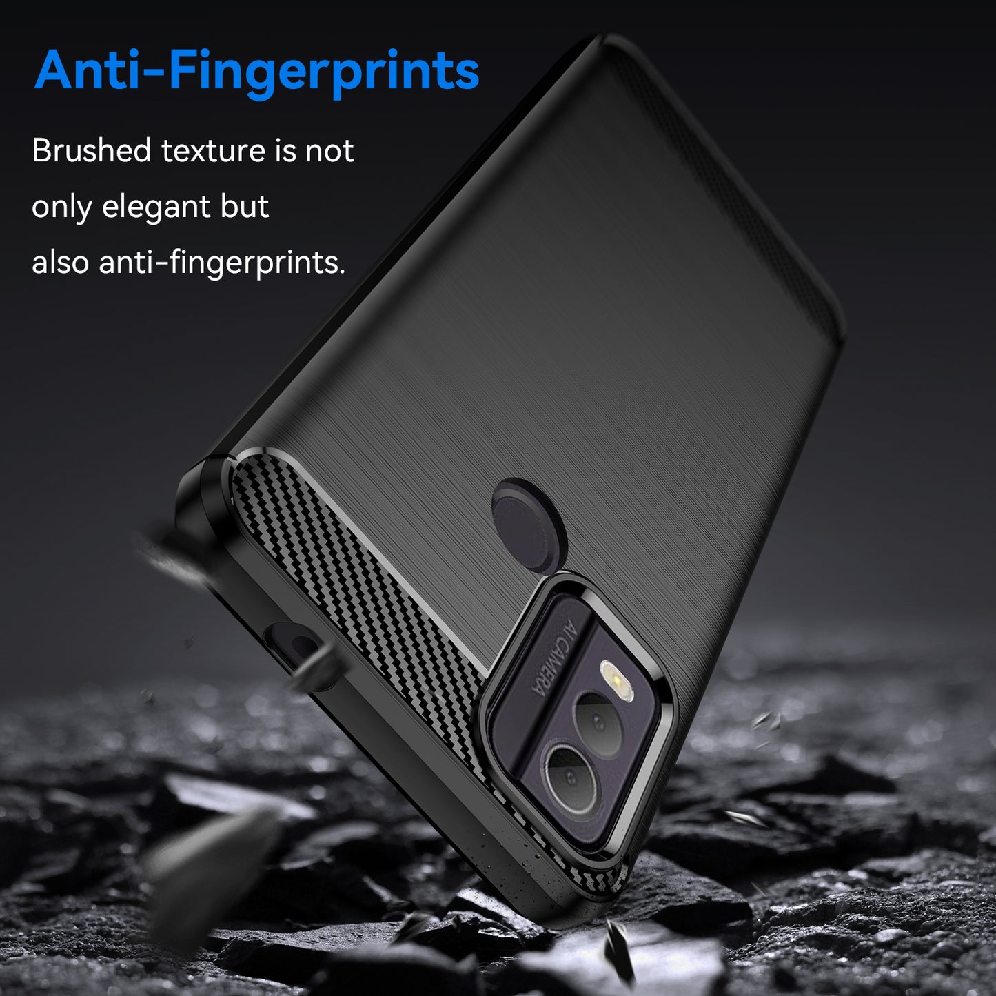 Brushed TPU Phone Shell for Nokia C22 Carbon Fiber Texture Phone Case Anti-Dust Cover