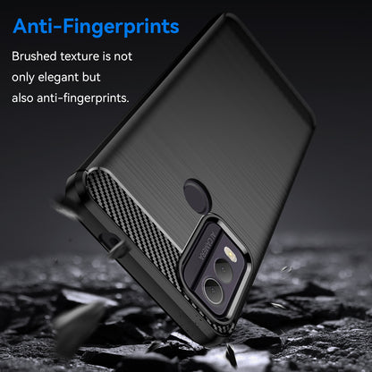 Brushed TPU Phone Shell for Nokia C22 Carbon Fiber Texture Phone Case Anti-Dust Cover