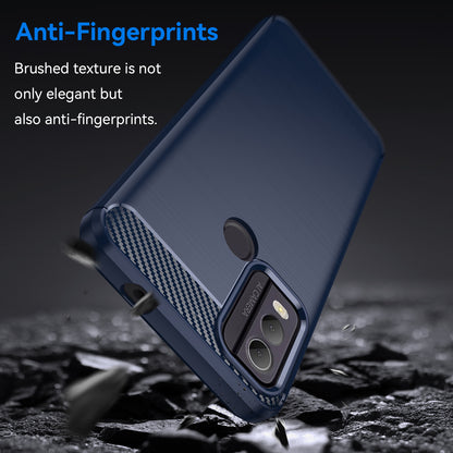 Brushed TPU Phone Shell for Nokia C22 Carbon Fiber Texture Phone Case Anti-Dust Cover