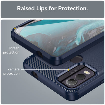 Brushed TPU Phone Shell for Nokia C22 Carbon Fiber Texture Phone Case Anti-Dust Cover
