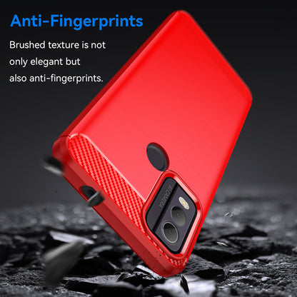 Brushed TPU Phone Shell for Nokia C22 Carbon Fiber Texture Phone Case Anti-Dust Cover