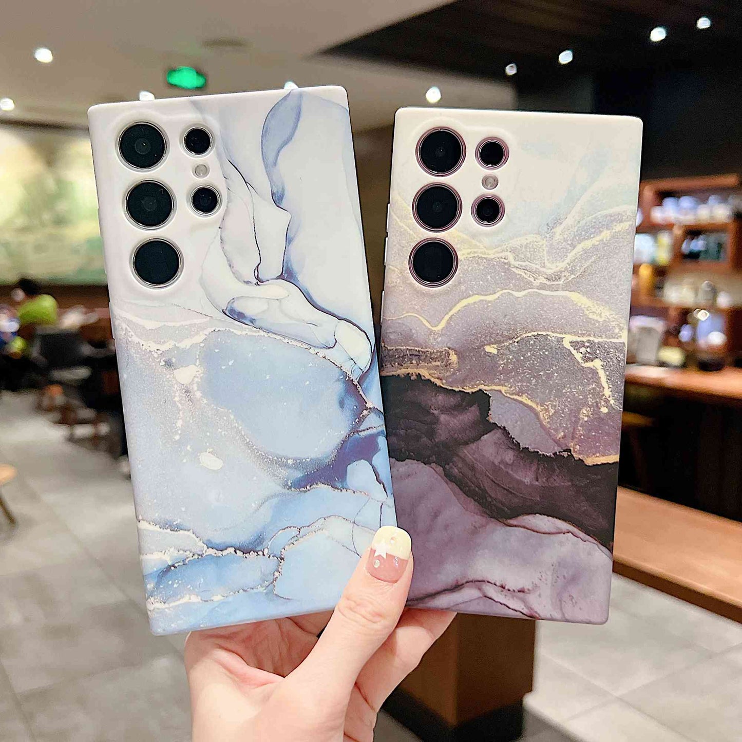 For Samsung Galaxy S23 Ultra Anti-drop IMD Marble Pattern Phone Cover Soft TPU Back Case