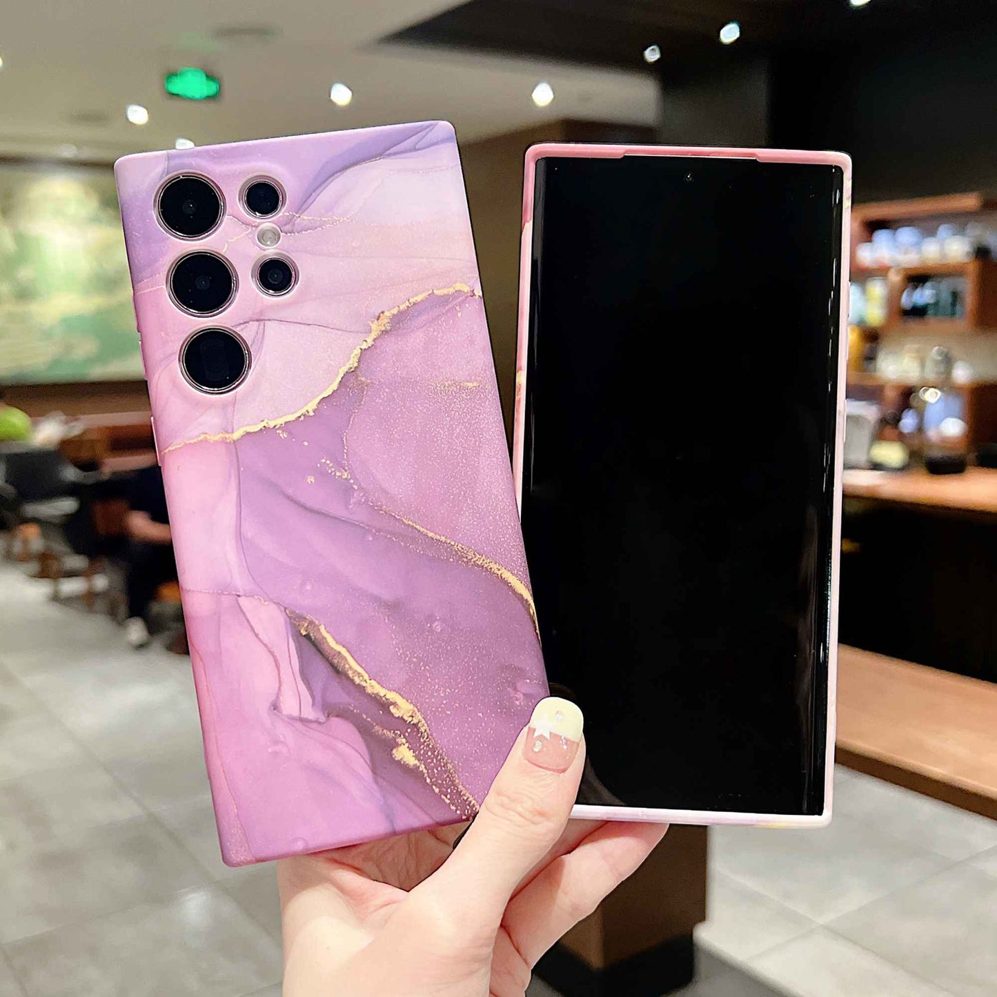 For Samsung Galaxy S23 Ultra Anti-drop IMD Marble Pattern Phone Cover Soft TPU Back Case