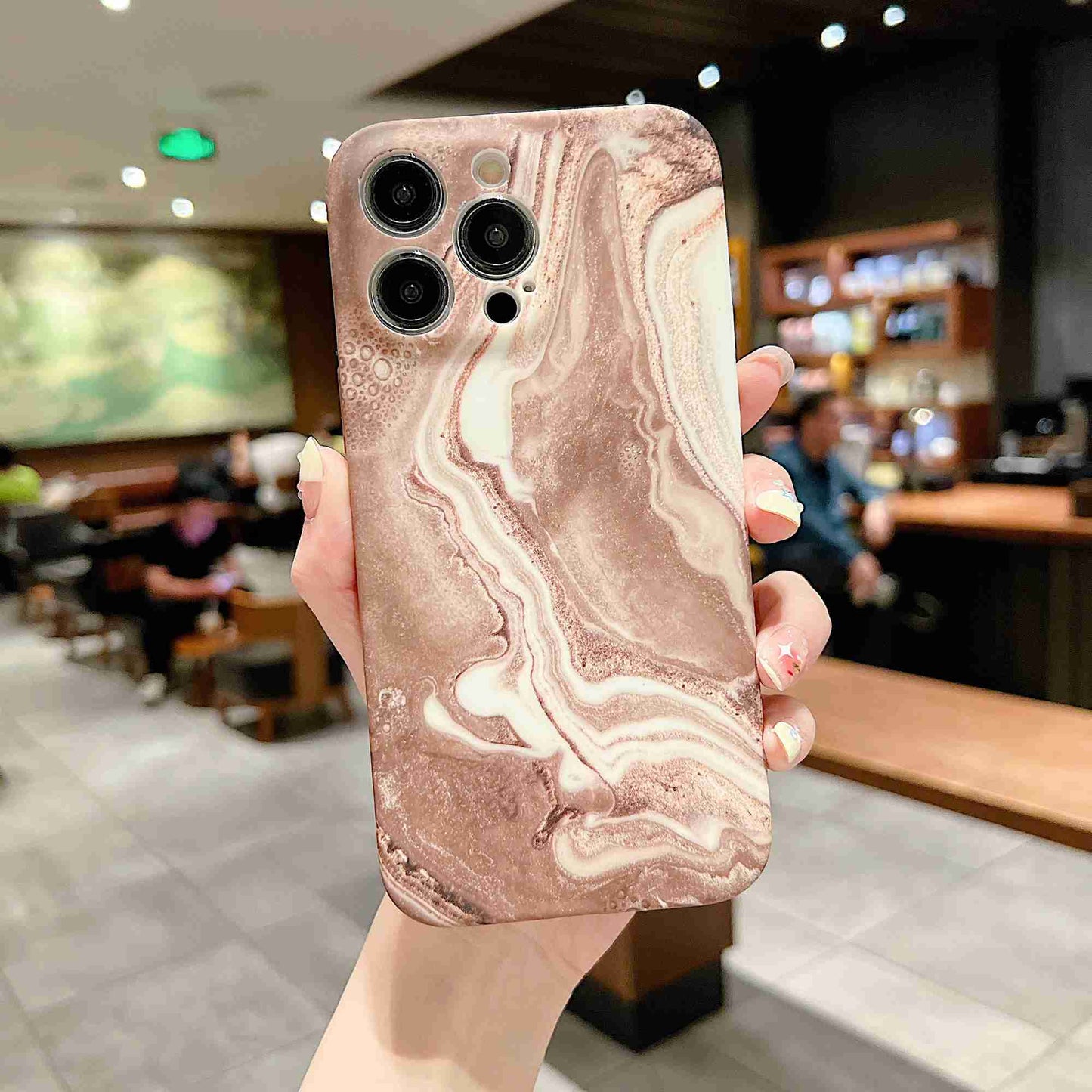 For iPhone 14 Pro IMD Marble Pattern Phone Cover Scratch Resistant Soft TPU Back Case