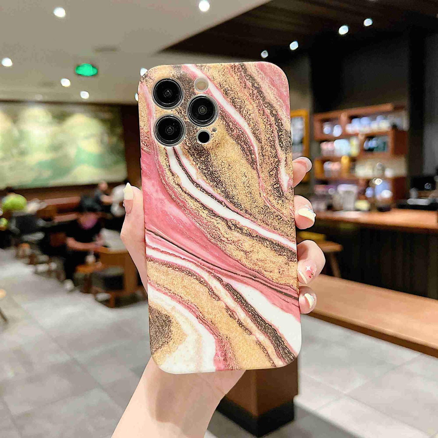 For iPhone 14 Pro IMD Marble Pattern Phone Cover Scratch Resistant Soft TPU Back Case