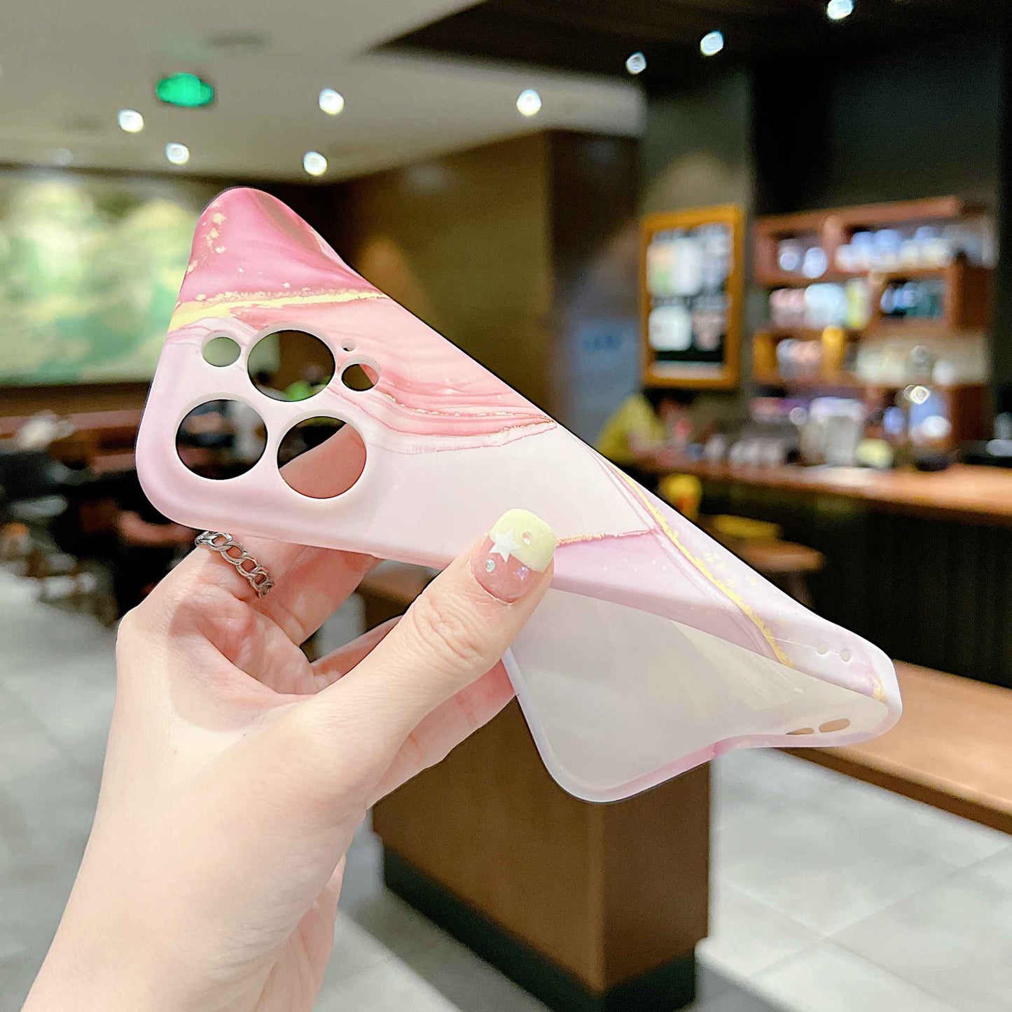 For iPhone 14 Pro IMD Marble Pattern Phone Cover Scratch Resistant Soft TPU Back Case