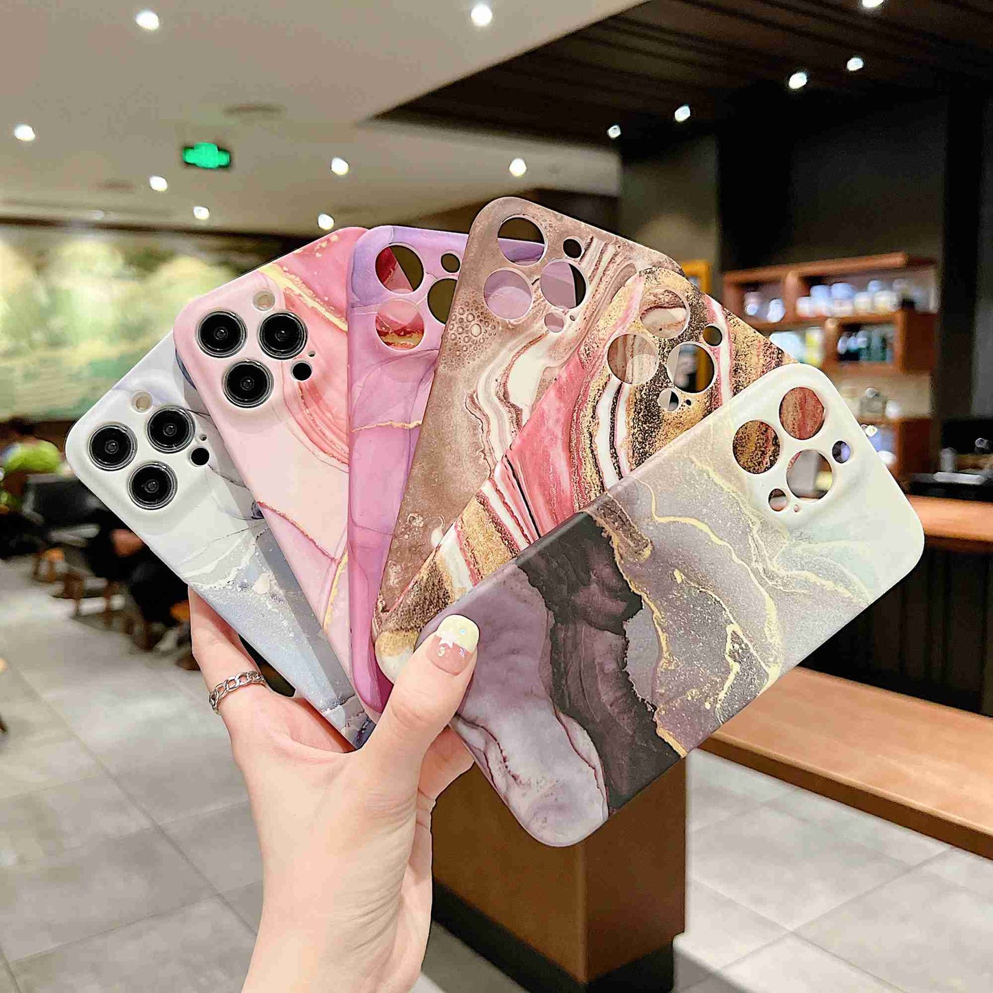 For iPhone 14 Pro IMD Marble Pattern Phone Cover Scratch Resistant Soft TPU Back Case