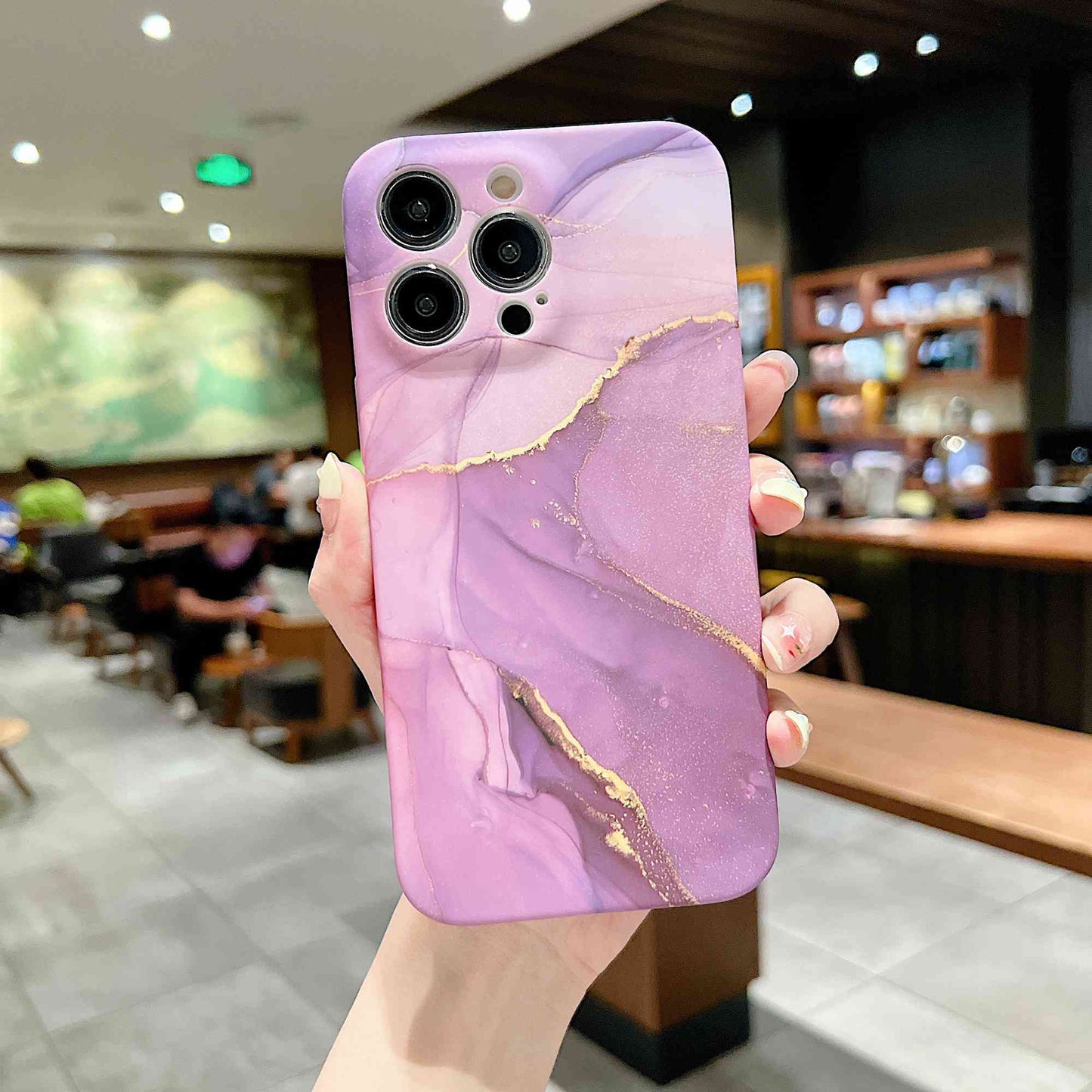 For iPhone 14 Pro IMD Marble Pattern Phone Cover Scratch Resistant Soft TPU Back Case