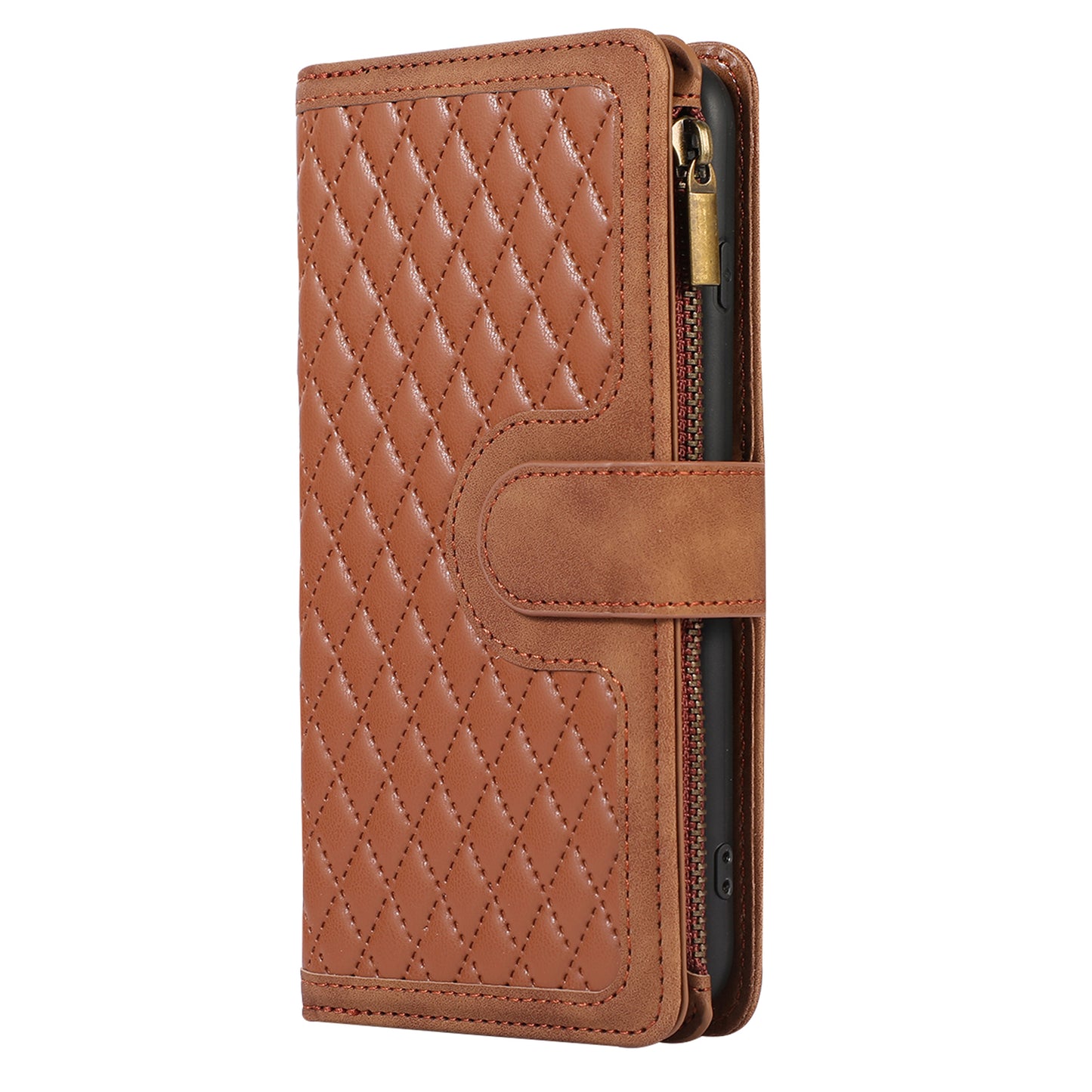 For iPhone 7 / 8 4.7 inch / SE (2022) / (2020) Imprinted Phone Case 9 Card Slots Leather Wallet Stand Cover with Zipper Pocket