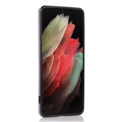 Phone Cover for Samsung Galaxy S22 Ultra 5G Card Holder Kickstand PU Leather+TPU Case with Shoulder Strap