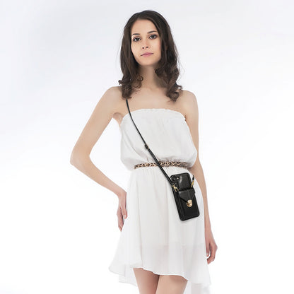 Phone Cover for Samsung Galaxy S23+ PU Leather+TPU Card Holder Kickstand Case with Shoulder Strap