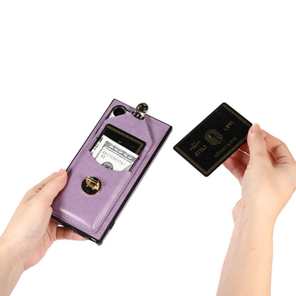 For Samsung Galaxy S23 Ultra Card Holder Phone Cover Kickstand PU Leather+TPU Case with Shoulder Strap